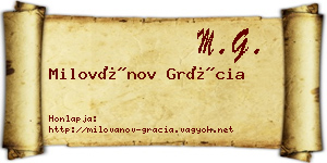 Milovánov Grácia névjegykártya